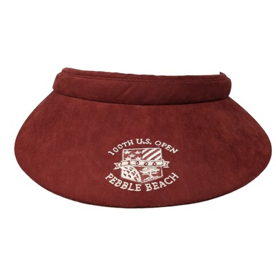 100th US Open Pebble Beach Clip On Visor Hat Red One Size Embroidered