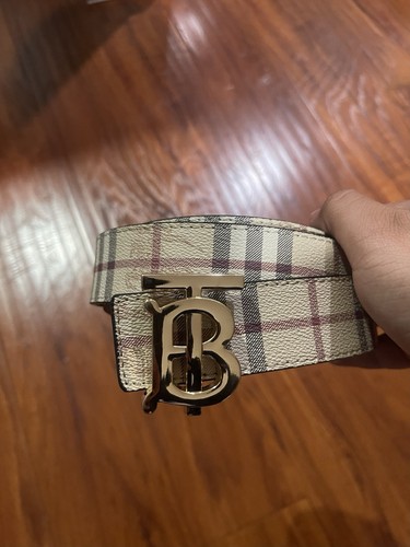 Burberry Dwustronny pasek w kratkę gruźlica brązowy / czarny rozmiar 110 pasuje do rozmiaru talii 28-34 - Zdjęcie 2 z 8