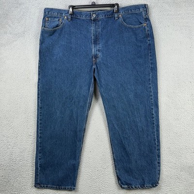 Levis 550 Mens Relaxed Straight Jeans 50X29 Big Blue Cotton Red Tab 5 Pockets
