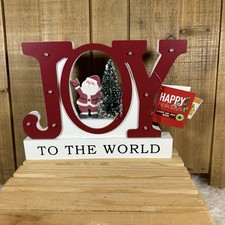 Happy Holidays  JoY  Light Up Sign Christmas Tree Santa Home Table Decor New