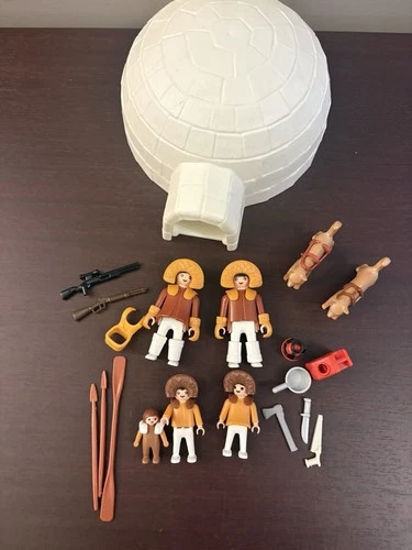 Playmobil 3465 Igloo Eskimo Family Set Vintage No Box Or Instructions
