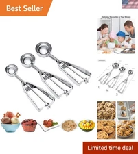 Ice Cream Scoop, 3Pcs Cookie Scoop Set, Stainless Steel Ice Cream Scooper wit...