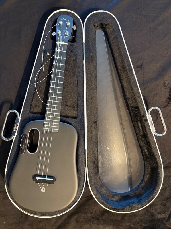 LAVA U 26 Tenor Ukulele FreeBoost Carbon Fiber Black Acoustic Electric SpaceCase