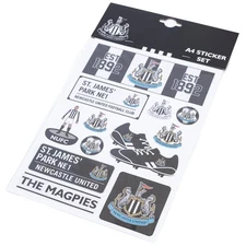 Newcastle United FC A4 Sticker Set Official Merchandise Great Gift Idea