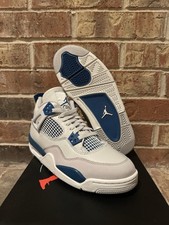 Nuevo 6.5 Nike Air Jordan 4 IV GS Retro Militar Azul Off White HF4281-141 Juvenil