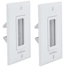 Echogear Wall Brush Plate For Hiding Up To 8 Low Voltage Cables - White