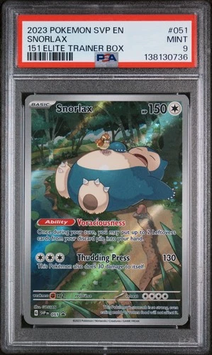 2023 POKEMON SVP EN-SV BLACK STAR PROMO 151 ELITE TRAINER BOX #051 SNORLAX PSA 9