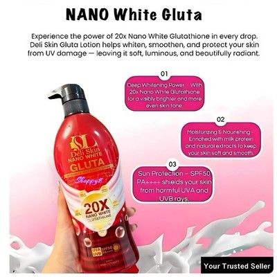 Deli Skin Nano White 20X Gluta. Intensive Body Lotion SPF50 PA++++ 500ml