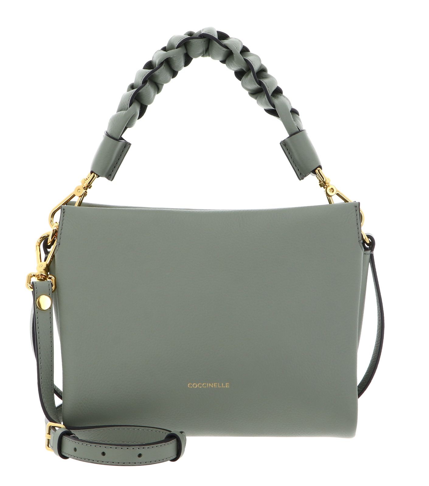 COCCINELLE Crossbody Double Grainy Leather Greenery / Rosette