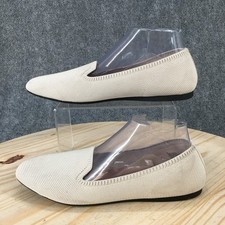 A New Day Shoes Womens 8.5 Casual Slip On Knitted Loafer Flats Beige Fabric
