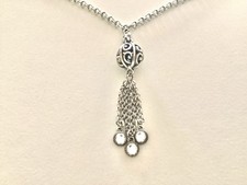 Brighton Y Necklace Clear Crystals Silver