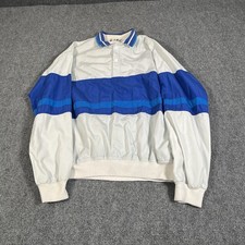 Vintage Jacket Men’s Large Blue White 60s 70s Striped Surf Made In USA