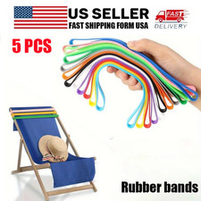 5PCS Towel Bands for Cruise Chairs Beach Clips Holder Silicone Flexible Durable