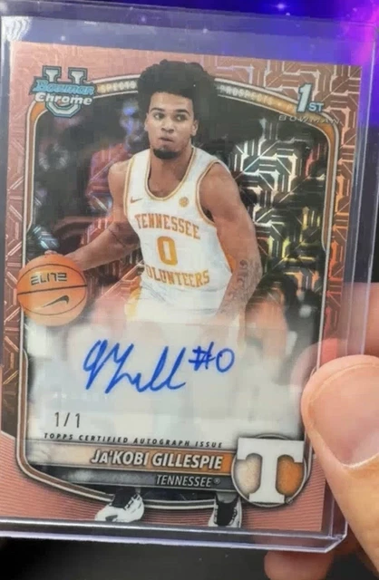 Ja’Kobi Gillespie 2025-26 Bowman - 1ST Bowman ROSE GOLD AUTO #1/1