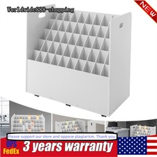 50-Slots Roll File Holder Architectural Plan Storage Organizer Movable Roll Cart
