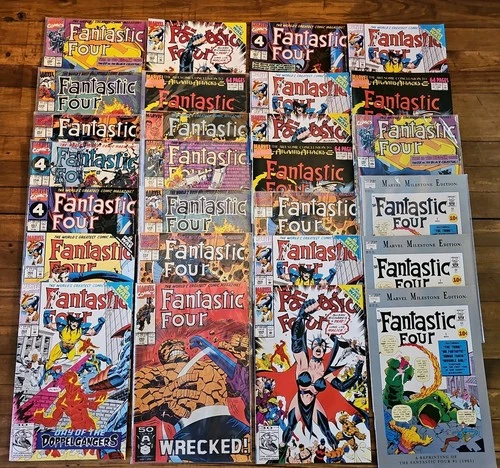 Vintage MARVEL COMICS Lot "FANTASTIC FOUR" • 27 Issues • #340-369 & Xtras• VF/NM