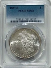 1887 S Morgan Silver Dollar PCGS MS61 Tougher Date Morgan