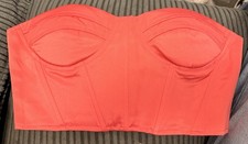 Pink Satin Panel Bandeau Crop Top Size 6