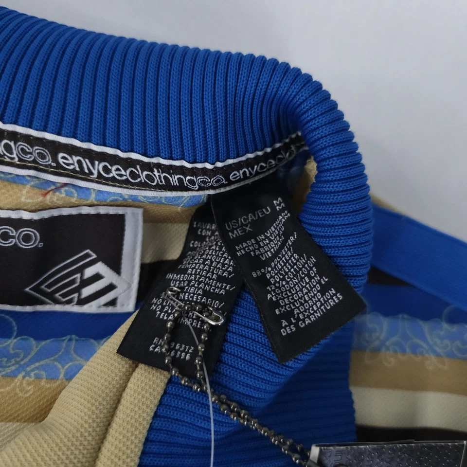 Enyce Clothing Co Jacket Mens Medium Blue Beige Colorful Hip Hop Rap 90s Skater - Image 2 of 4