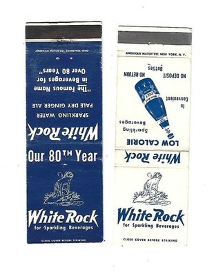 2 White Rock - Soda - Pop Matchcovers