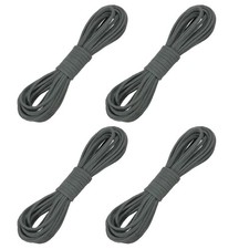 4 Pcs Faux Suede Leather Cord, 2.6mm x 5.5 Yards Flat String, Dark Gray