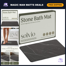 Quick Dry Non-Slip Diatomaceous Earth Bath Mat 24x16" - Super Absorbent Easy C