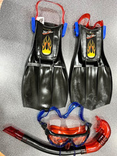 LOT MASQUE, PALMES et SNORKEL HOW ROUES - NEUF