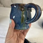Signed  Blue Spruce Pottery Drip Handmade Coffee Mugs. Set of 4 New — photo 7