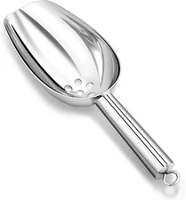 6 Oz Ice Scoop with Drain Holes, Small Stainless Steel Candy Food Coffee Bean Sc