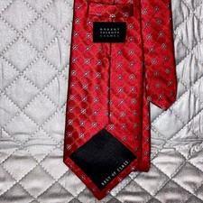 Mens Robert Talbott Carmel Silk Tie Red Floral Diamond Grid Hand Sewn 64.5  