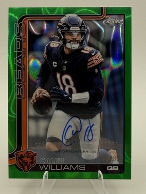 2025 Topps Chrome Caleb Williams Auto Green Lava /99 BA-CW Chicago Bears