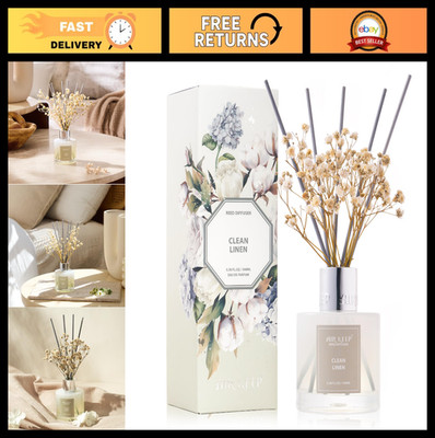 Clean Linen Reed Diffuser Set - 3.38 oz Home Fragrance with 8 Sticks for Bathroo