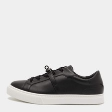 Hermes Day Size 39.5 Black Leather Low Top Sn...