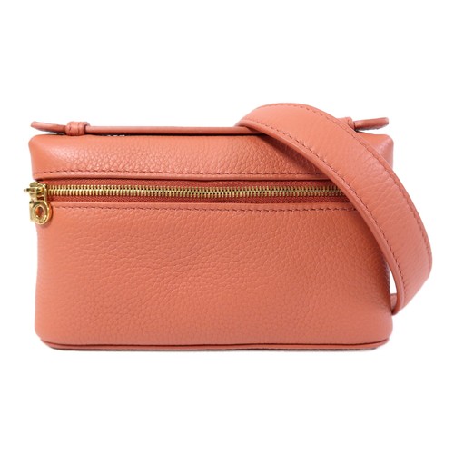 Loro Piana GHW Extra Pocket Mini 2 Way Shoulder Bag Calfskin Leather Peach