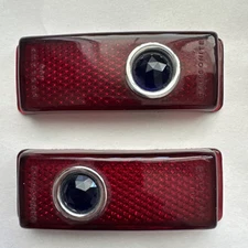 Vintage Stimsonite Duolamp 11A 1940s Ford Glass Tail Light Lens Lamp Pair