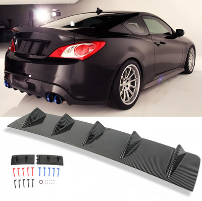 For Hyundai Genesis Coupe Rear Diffuser Bumper Spoiler Splitter 5 Fins Carbon