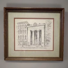 Vtg Framed TONY OSWALD Print Matte Signed Wall Hanging ACTORS THEATRE Picture