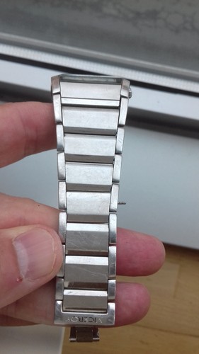 Viceroy CHRONOGRAPH 47483 STEEL SQUARED WATCH VINTAGE QUARTZ MONTRE UHR RELOJ - Imagen 9 de 12