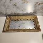 Gold Tone Ornate Decorative Vanity Mirror Trinket Tray 
