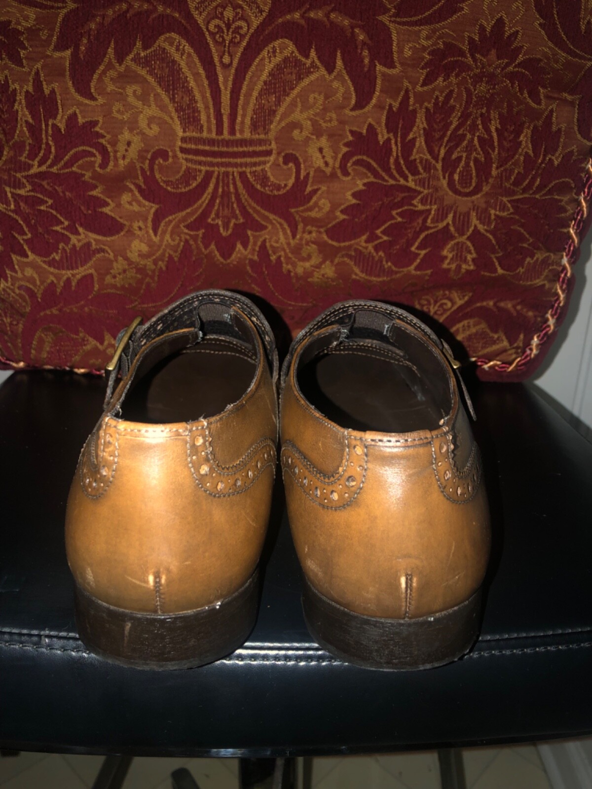 TESTONI BASIC WINGTIP MONK STRAP BROWN LEATHER SH… - image 5