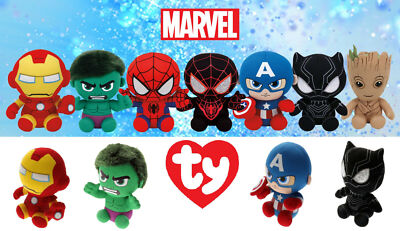 ty Beanie Babies Marvel Clip Anhänger Auswahl ca. 10 cm Lizenzware