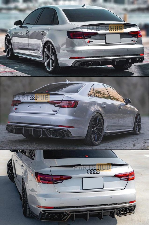 Черный глянцевый спойлер крыло на багажник для Audi A4 S4 B9 M4 V 2017-2024 годов выпуска - Изображение 4 из 4