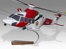AgustaWestland AW139 Abu Dhabi Search & Rescue Center Desk Wood Model Small 1/72