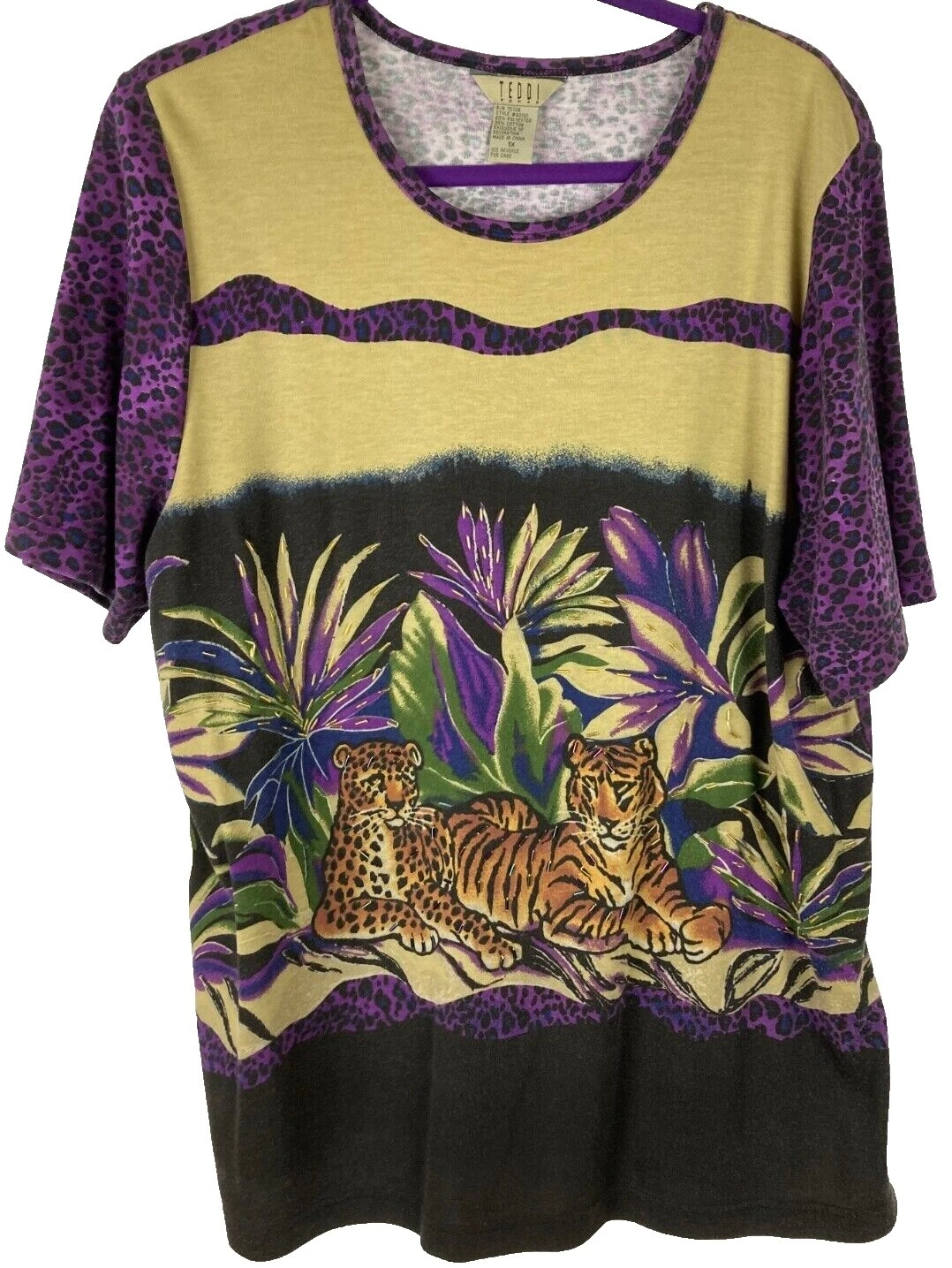 Camisetas Teddi Poliéster Estampado Animal para Mujer