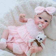 Realistic Adorable 18in Reborn Baby Dolls Full Body Vinyl Girl Waterproof Gifts