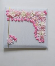White Scrapbook Album 12X12 10 Loaders Wedding Embellished Floral Pink Flowers