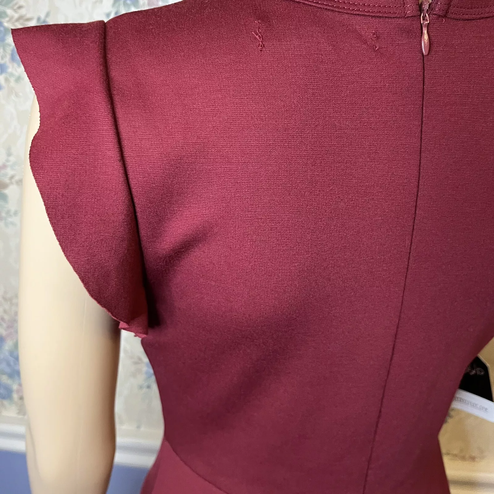 Abito A line Lei+ Rosso Cielo Romantico San Valentino con maniche a volant Taglia S Nuovo con etichette