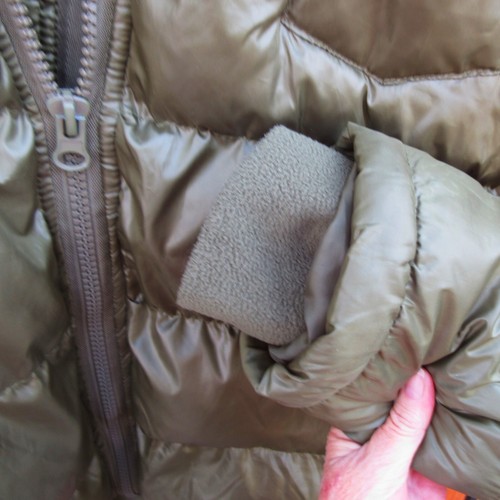 RICH N FLY Puffer Aviator Jacket Men's M Green Quilted Full Zip 5 Pockets Logos - Picture 6 of 16