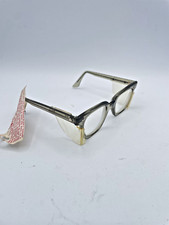 Vtg B L Bausch  Lomb 4 1/2-5 3/4 Eyeglasses Unisex Horn Gray Full Rim Square