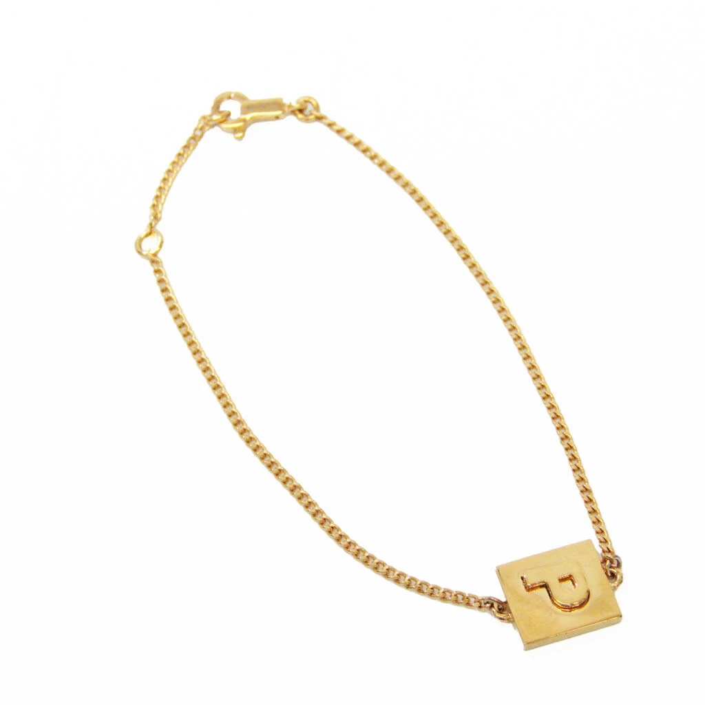 Celine Alphabet P Bracelet 46B0P6BRA Metal Charm Bracelet Gold BF566493